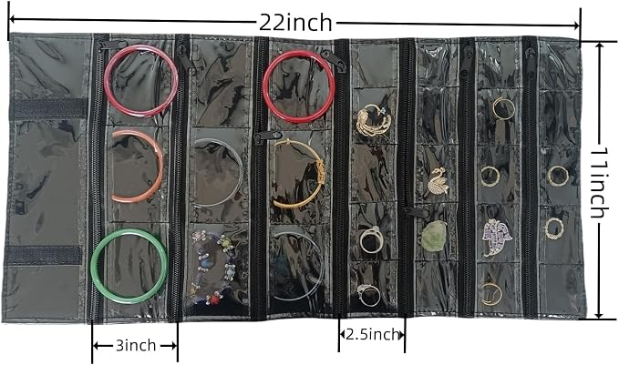 Travel Jewelry Roll Bag Portable Organizer Pouch - Image 9