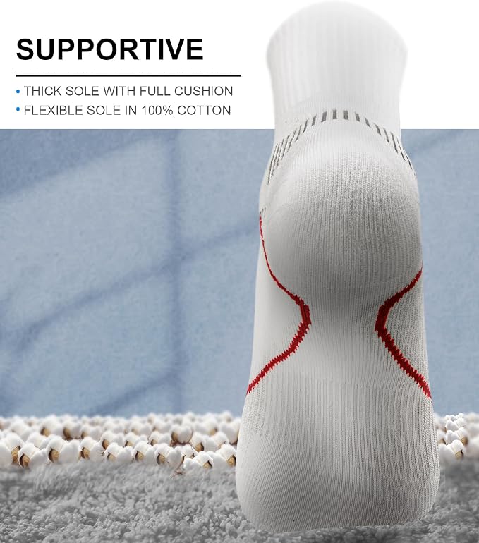 BULLIANT Compression Socks for Men 6Pairs, Athletic Crew Socks Cushioned For - Image 3
