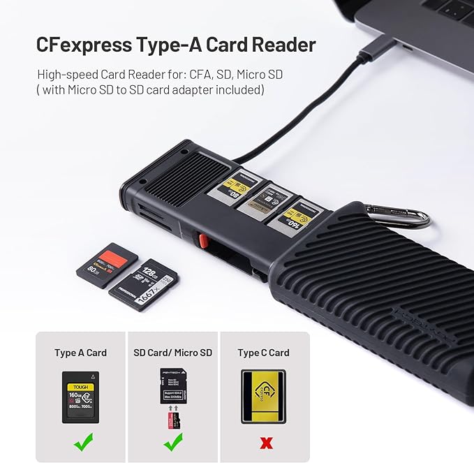 PGYTECH CreateMate USB 3.2 CFexpress A Card Reader 10GBps SD Card Reader - Image 2