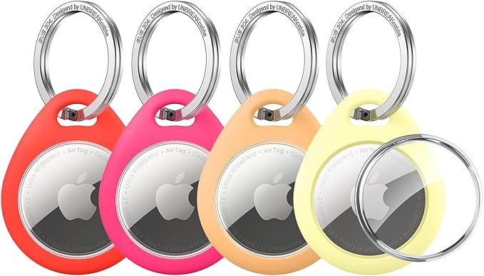 UNBREAKcable 4 Pack Holder for Apple AirTag Protective Case Waterproof TPU Shell by UNBREAKcable