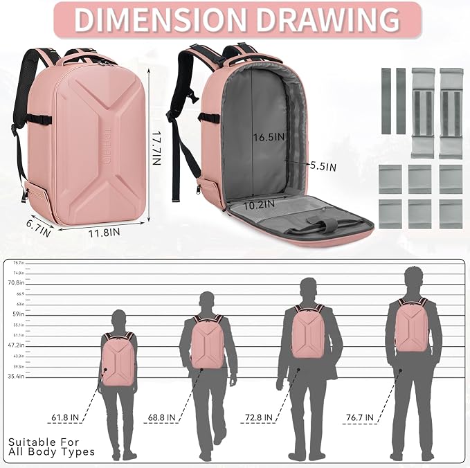 TORIBIO Camera Backpack, Hardshell DSLR Photography Camera Bag, Waterproof Hard - Image 3