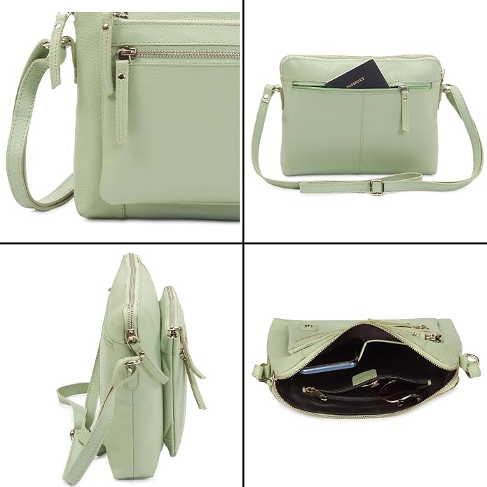 Wise Owl Accessories Small Soft Pebbled Real Leather Crossbody Handbags Purses - Image 5