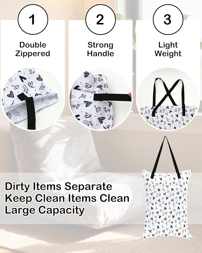 ALVABABY 2 Pack Large Wet Dry Bag Waterproof Hanging Cloth Diaper - Image 4
