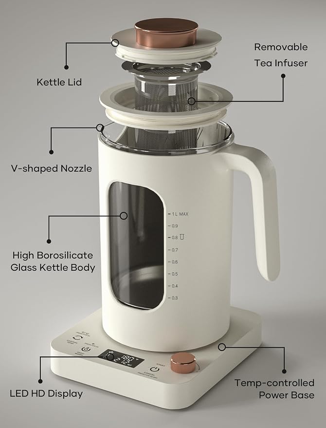 Electric Tea Kettle, INTASTING Glass Electric Kettle - Image 2