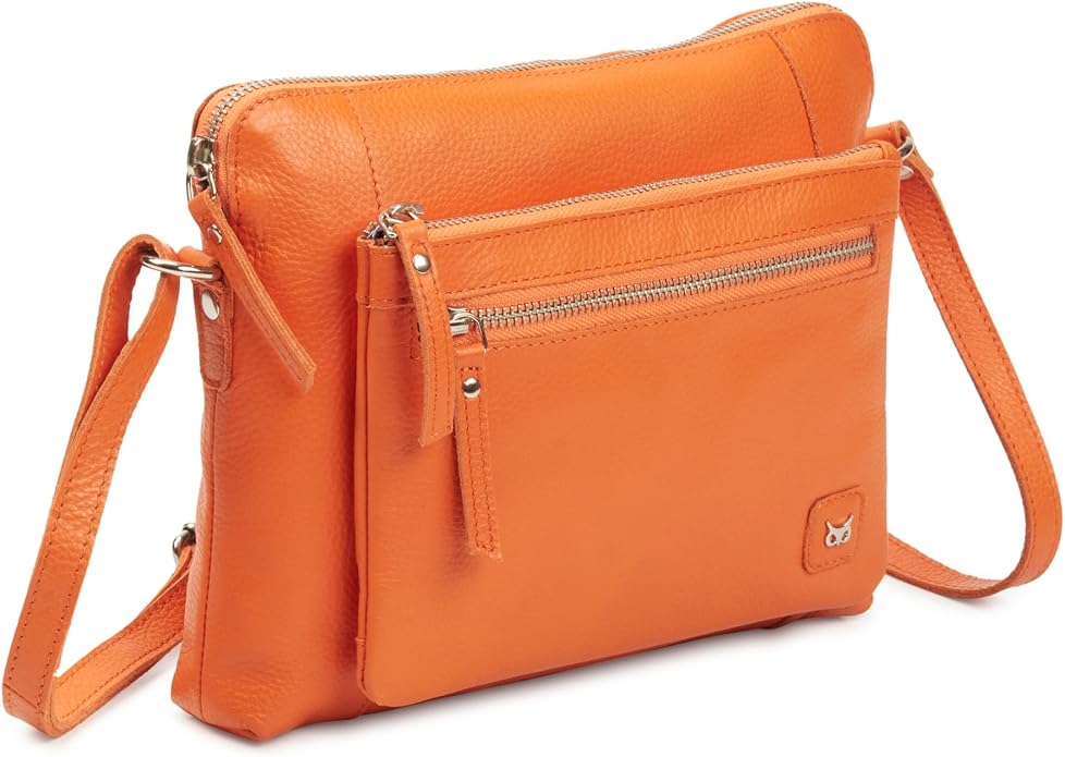 Wise Owl Accessories Small Soft Pebbled Real Leather Crossbody Handbags Purses by WiseOwlAccessories