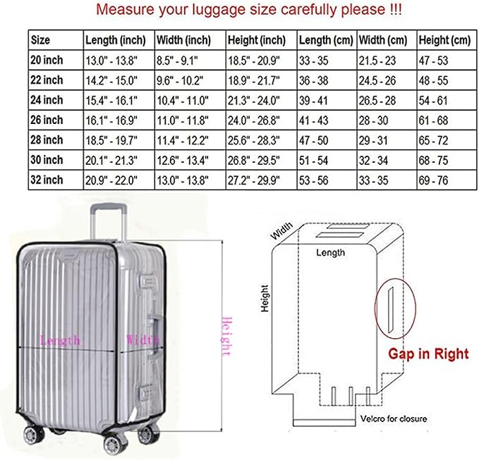 JenKin Luggage Protector Suitcase Cover PVC Waterproof Travel Suitcase Fits - Image 7