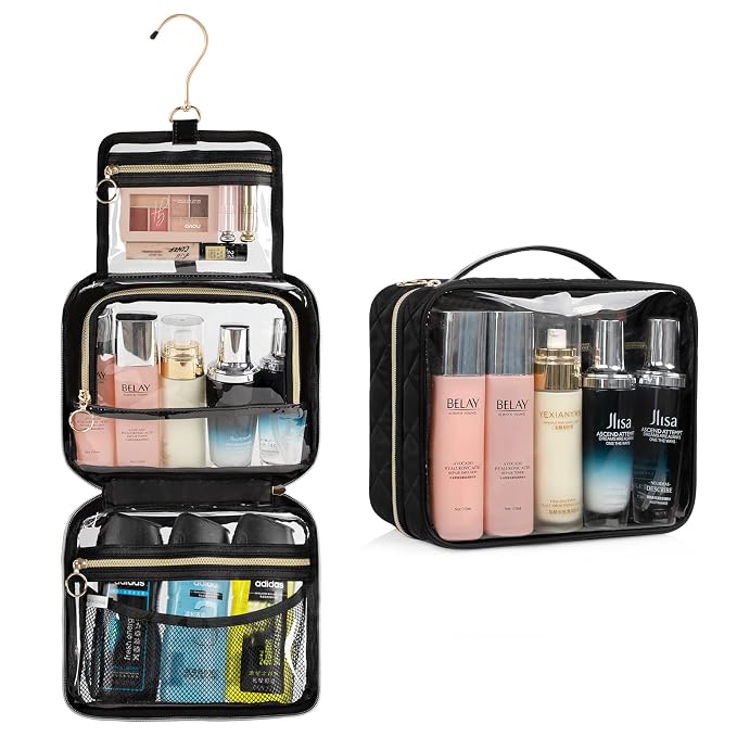 CUBETASTIC Clear Toiletry Bag, Transparent Travel Makeup Bag Small Hanging - Image 7