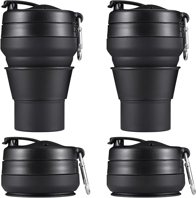 2PACK Collapsible Coffee Cup, 20 OZ 600ml Silicone Folding Camping Mug by EASYXQ