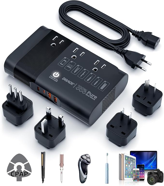 500W Pure Sine Wave Voltage Converter US to Europe, 220V to 110V Converter by DOACE