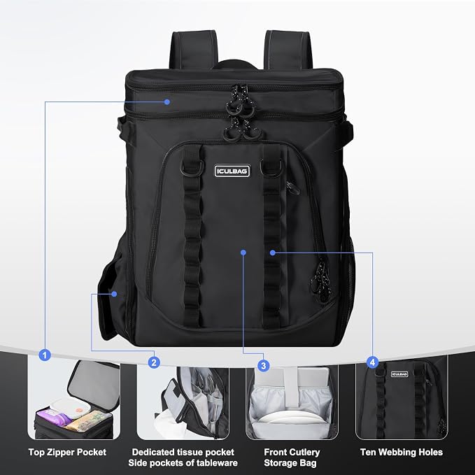 Beach Cooler Backpack for Men 36cans Insulated Backpack Cooler Lunch Bag for - Image 4