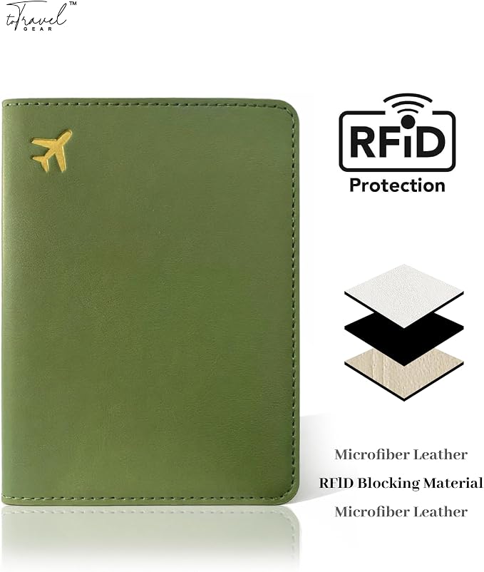 Passport Holder for Travel Essentials, RFID Blocking Passport Cover Case for - Image 3