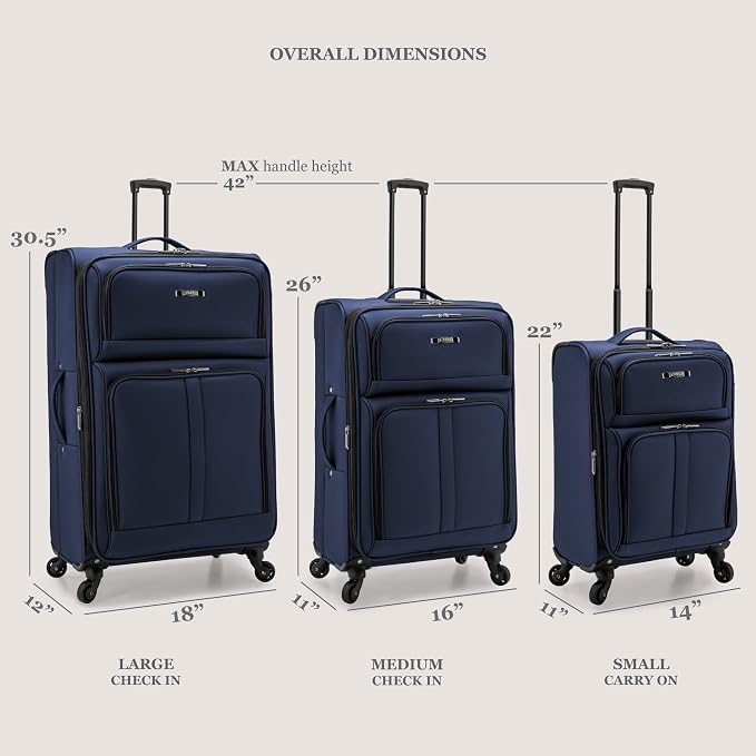 U.S. Traveler Anzio Softside Expandable Spinner Luggage, Dark Grey, Carry-on - Image 5