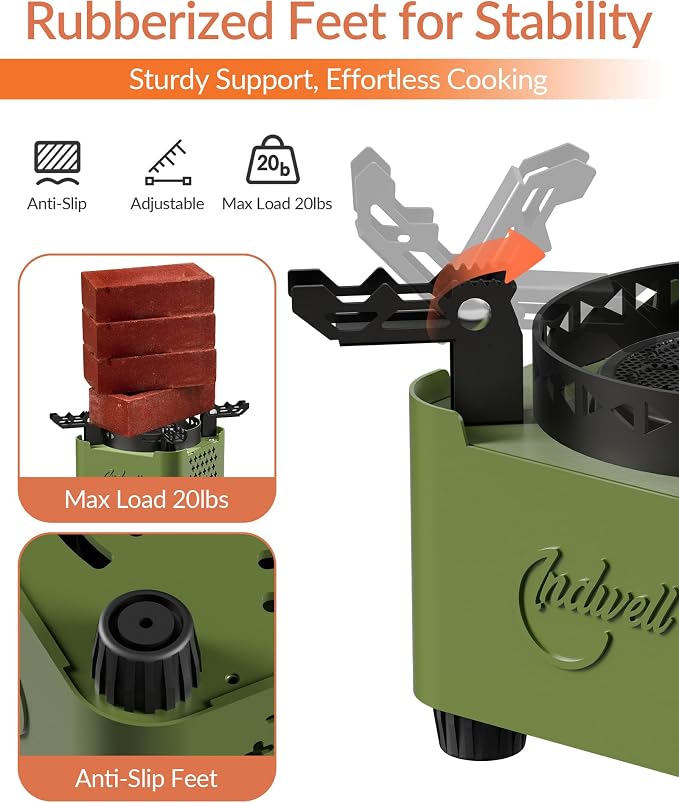 Indwell Camping Stove with Infrared Burner, Single Burner Propane Stove - Image 5