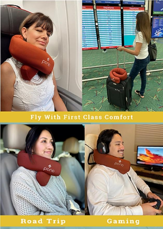 Pono Neck Cradle Travel Pillow: Memory Foam, Ergonomic 360° Adjustable Support - Image 5