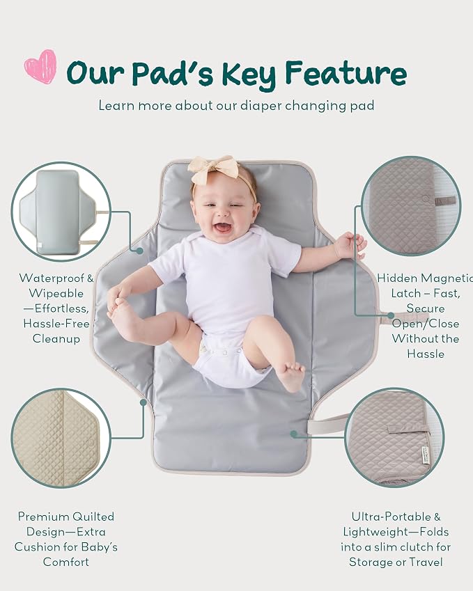 Lily Miles Baby Changing Pad Portable, Diaper Changing Mat - Image 5