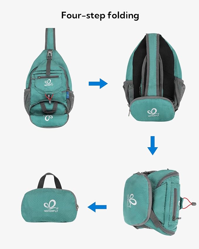 WATERFLY Packable Small Crossbody Sling Backpack Shoulder Chest Bag Daypack - Image 6