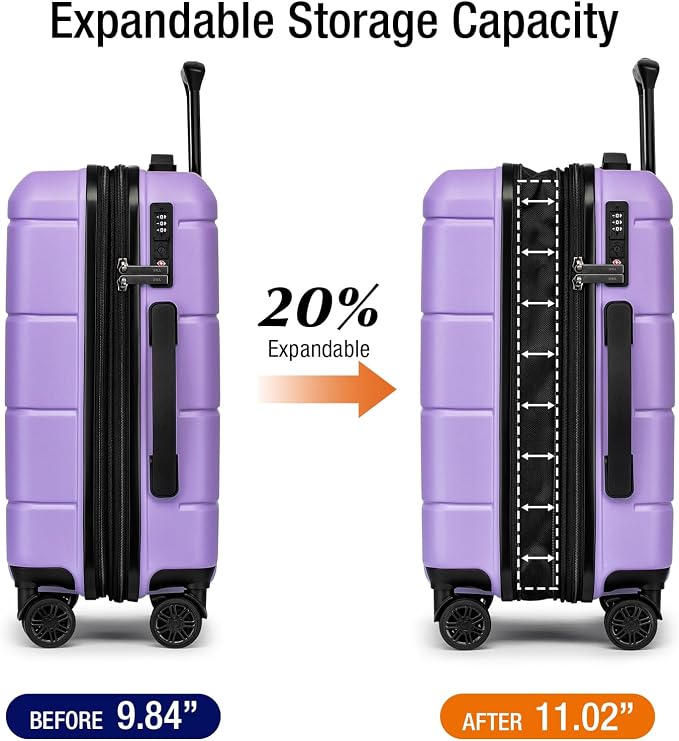 KYME Hardside Expandable Carry On Luggage 22x14x9 Airline Approved - Image 2