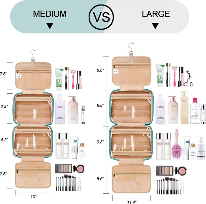 Travel Hanging Toiletry Bag for Women, - Image 3