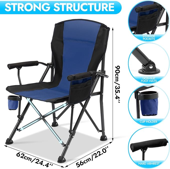 2 Pack Oversized Folding Camping Chair - Image 2