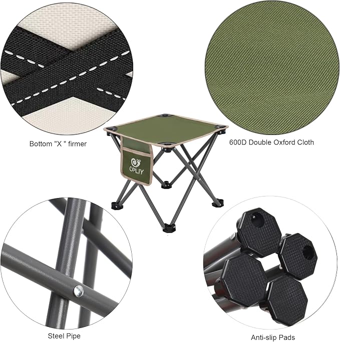 Opliy Camping Stool, Folding Samll Chair Portable Camp Stool - Image 5