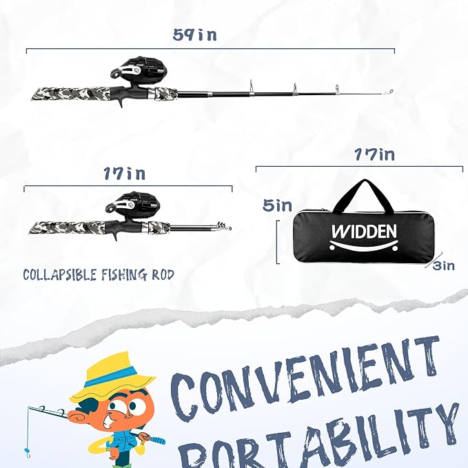 Kids Fishing Pole, Portable Telescopic Kids Fishing Poles - Image 2