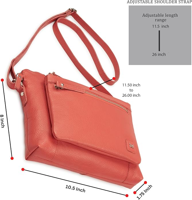 Wise Owl Accessories Small Soft Pebbled Real Leather Crossbody Handbags Purses - Image 2