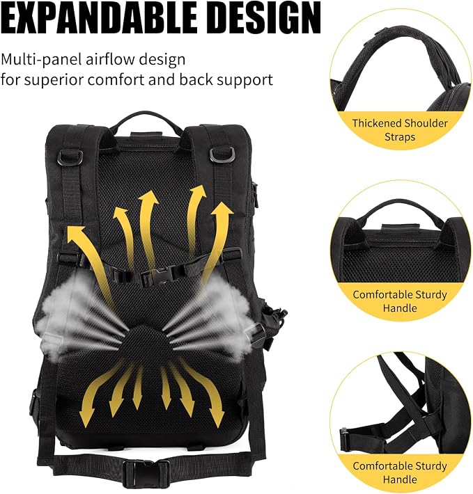 Tactical Backpack for Men, 40/50L Expandable Military Backpack, Waterproof - Image 4