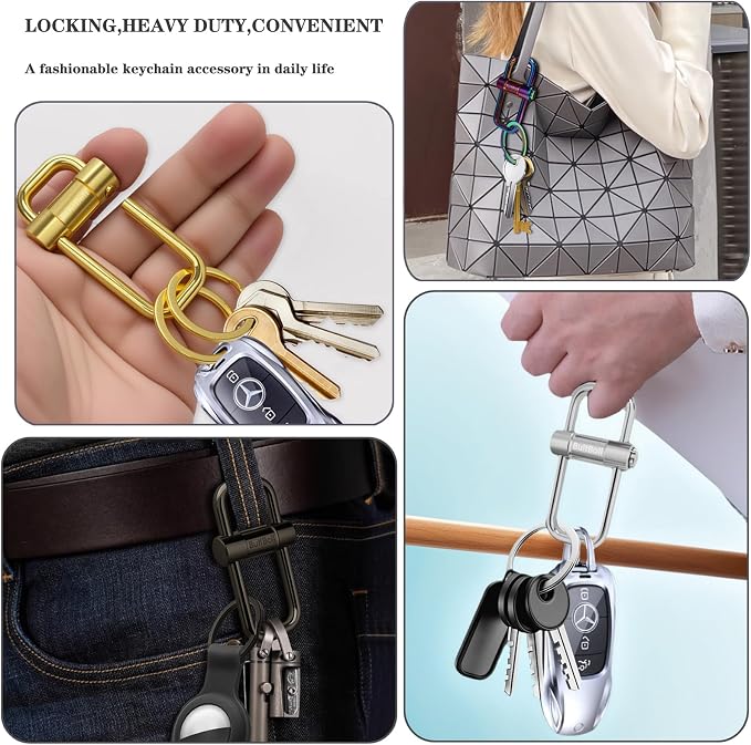 Key Chain, Heavy Duty Lock Key Ring Keychain Clip Key Holder Organizer - Image 6