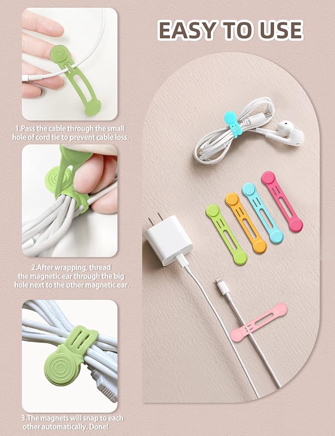 Kanemc Magnetic Cable Organizer - Image 3