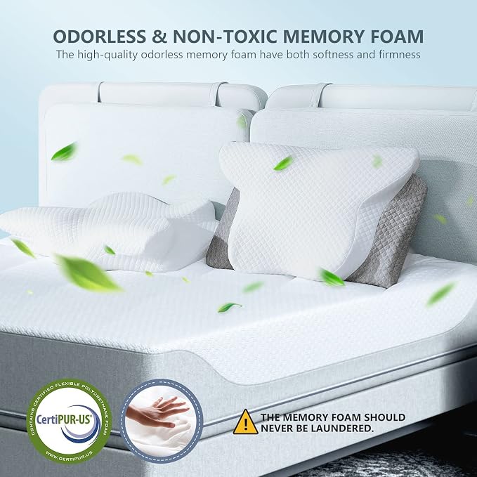 ZAMAT Adjustable Cervical Memory Foam Pillow, Odorless Neck Pillows - Image 5