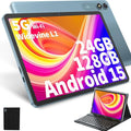 Android Tablet with Keyboard, Android 15 Tablet 10 inch with 24GB+128GB by HISORL