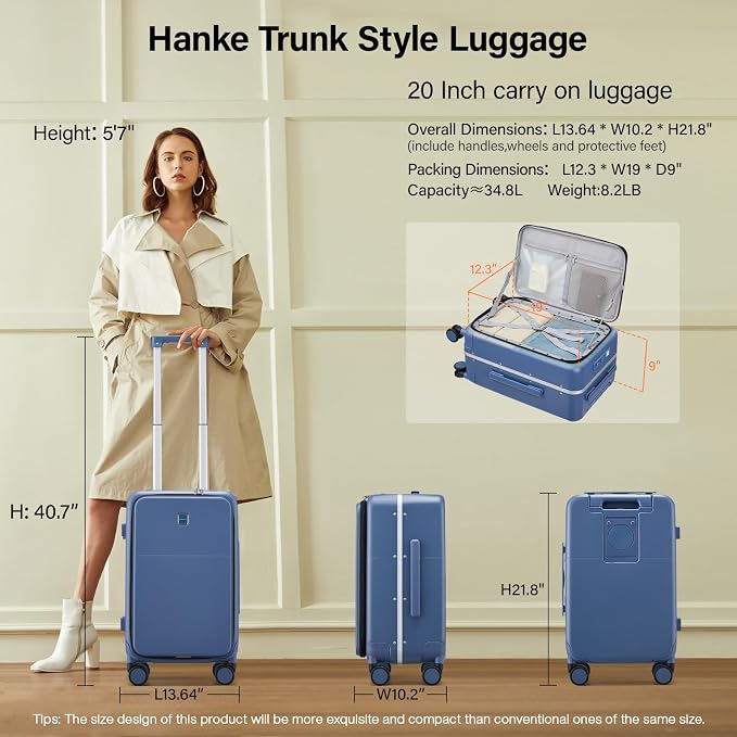 Hanke 20 Inch Carry On Luggage - Image 2
