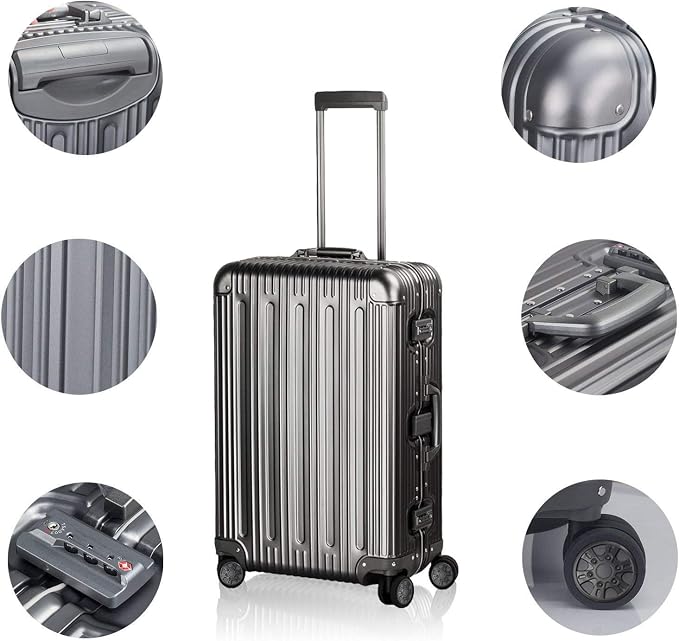 TRAVELKING All Aluminum Luggage Zipperless Hard Shell Suitcase - Image 3