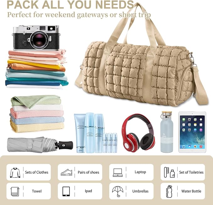 Quilted Travel Duffle Bag Gym Bag - Image 5