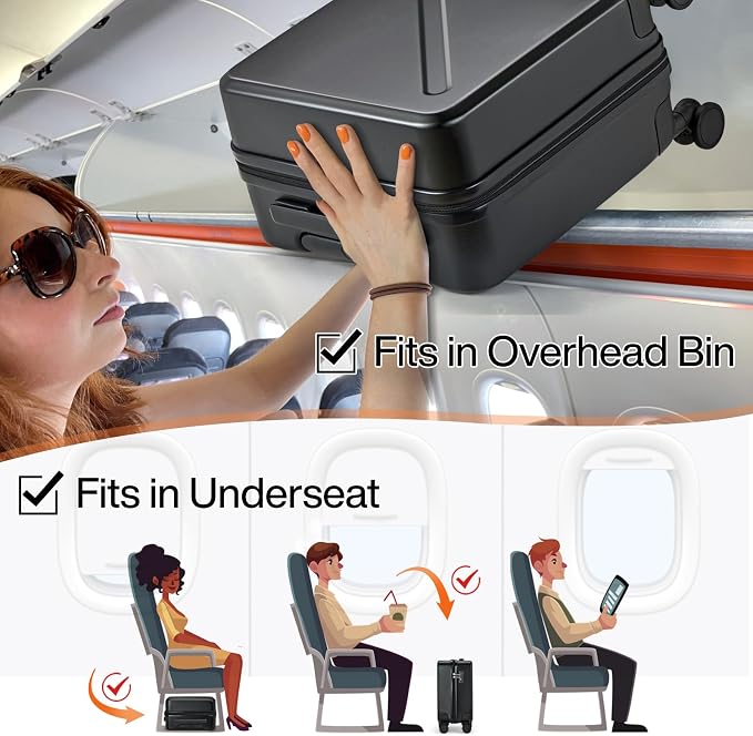 MILADA 16 Inch Underseat Carry On Luggage - Image 2