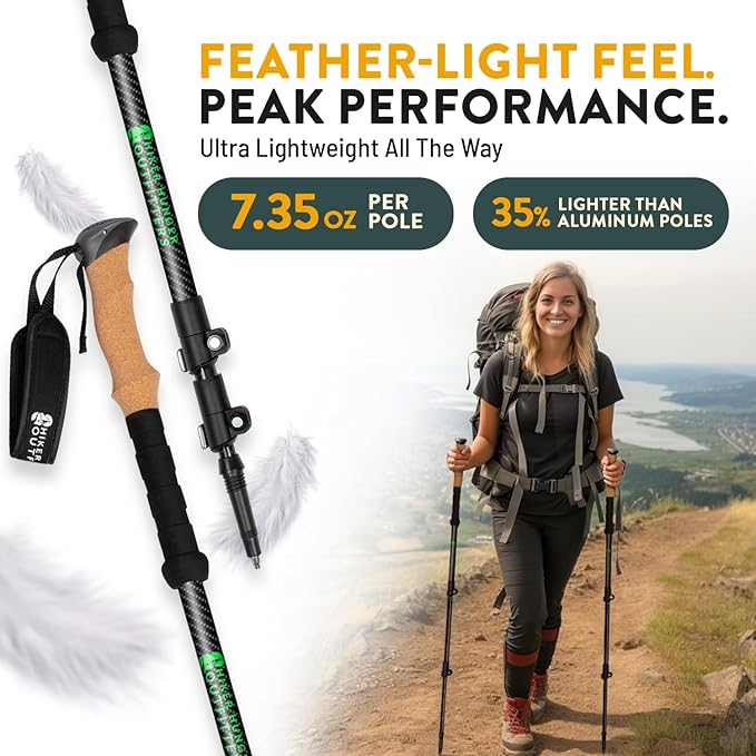 100% Carbon Fiber Trekking Poles by USA Brand - Image 4