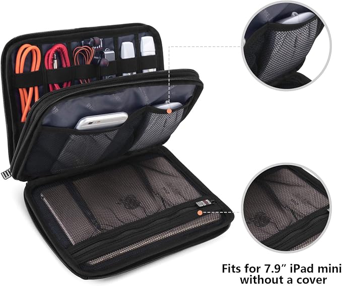 BUBM Double Layer Electronic Accessories Organizer, Travel Gadget Bag - Image 3