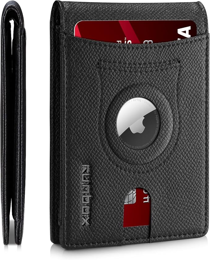 RUNBOX AirTag-Wallet-Mens-Slim-RFID Blocking Wallets Leather by RUNBOX