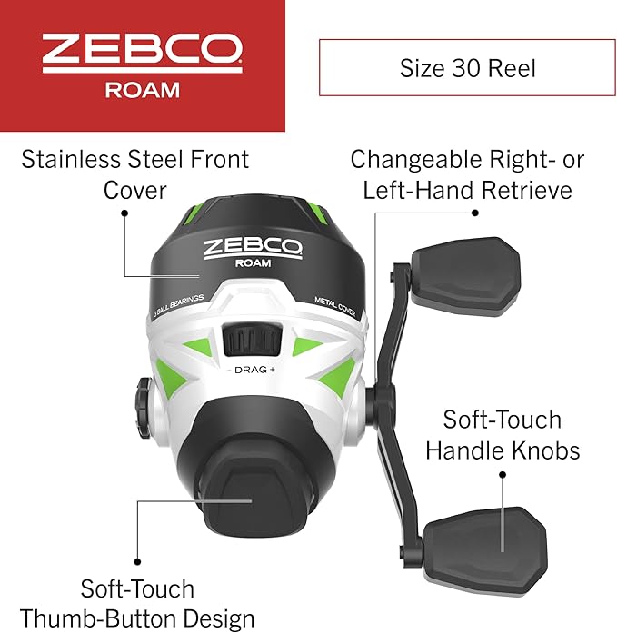 Zebco Roam Telescopic Fishing Rod and Spinning or Spincast Fishing Reel Combo - Image 3