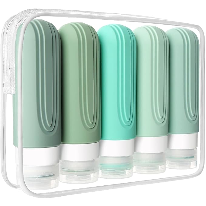Travel Bottles for Toiletries, 5 Pack TSA Approved Travel Size Containers by CHEODIN