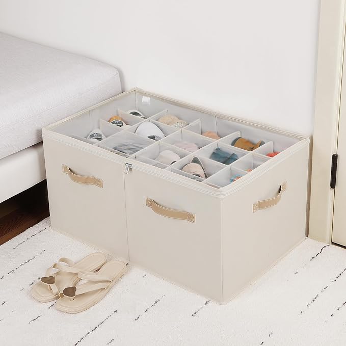 Shoe Organizer for Closet, Foldable Shoe Box - Image 5