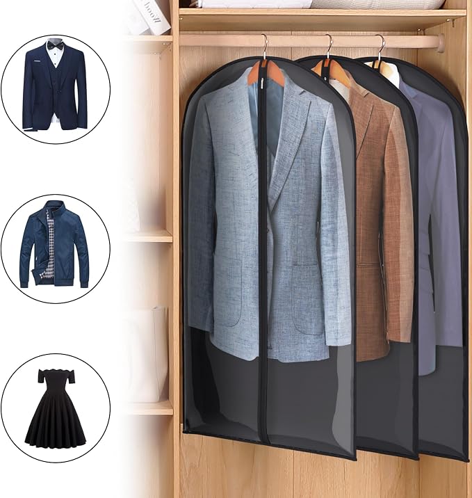 Zilink 43" Garment Bags for Hanging Clothes Clear Suit Bags for Closet Storage - Image 4