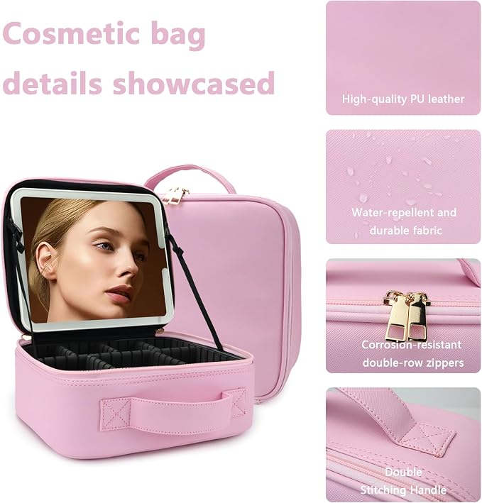 Travel Makeup Bag for Women and Makeup Artists Cosmetic Organizer Large Makeup - Image 6