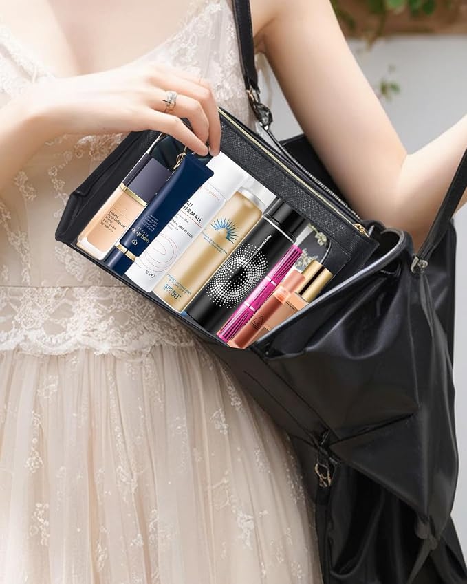2 Pack Clear Makeup Bag Set Travel Cosmetic Case TSA Approved Toiletry Bag - Image 3