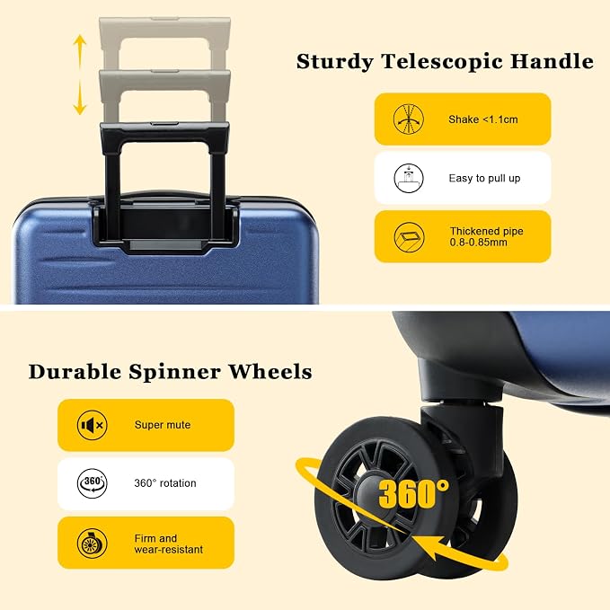 16 Inch Carry On Luggage Airline Approved, Expandable Lightweight ABS+PC Hard - Image 5