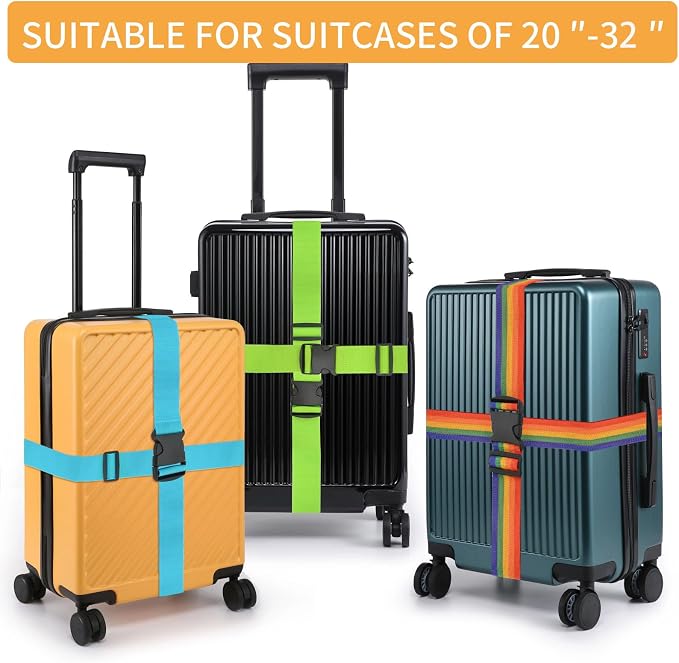 BILIONE 4 Pack Luggage Straps 79" Long Belts Keep Suitcase Secure While - Image 2