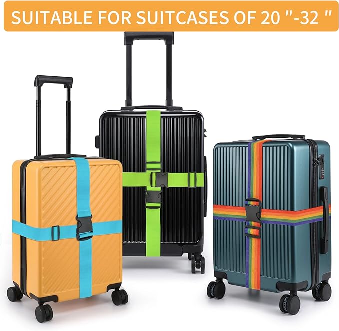BILIONE 4 Pack Luggage Straps 79" Long Belts Keep Suitcase Secure While - Image 4