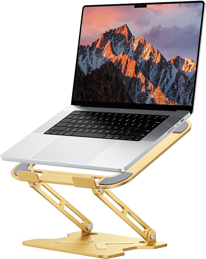Adjustable Laptop Stand for Desk, Metal Foldable Laptop Riser, Portable Laptop by JCZT