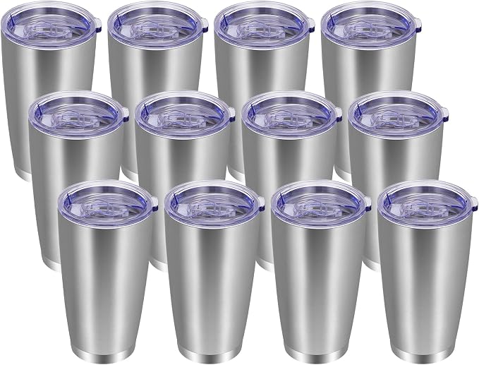 VEGOND 20oz Tumbler with Lid and Straw Stainless Steel Tumbler Cup Bulk Vacuum by VEGOND