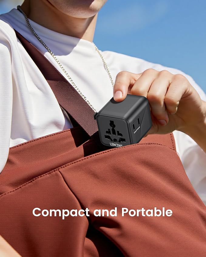 LENCENT Universal Travel Plug Adapter, International Power Adaptor - Image 9
